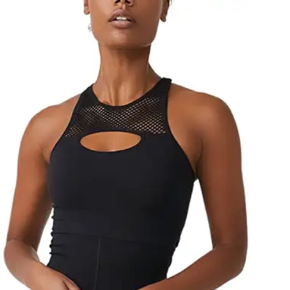 NWOT FP Movement Black Mesh Jumpsuit Onesie Catsuit - Picture 2 of 10